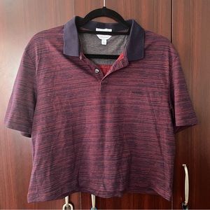 Calvin Klein Cropped Polo (red/blue stripes)